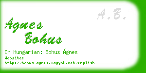 agnes bohus business card