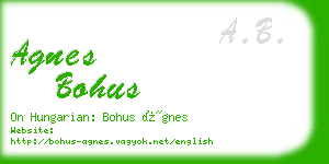 agnes bohus business card
